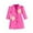 Pink, variant on Elegant Floral Embroidered Peplum Lapel Jacket for Girls Everyday Casual and Party Wardrobe