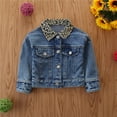 thumbnail image 2 of Tfken Denim Jacket Long Sleeve Lapel Neck Toddler Girls Coat Fashion Light-Weight Casual Blue Tops Size 2-3 Years, 2 of 8