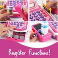 thumbnail image 3 of Registradora juguete rosa Liberty Imports - Juguete compras niños, aprender y jugar micrófono, escáner, calculadora, comida, dinero falso y canasta, 3 of 3