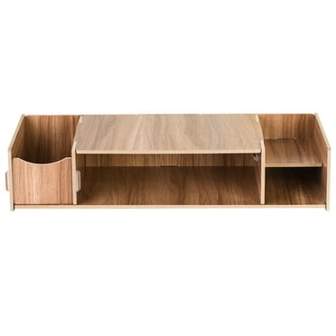 Desktop Storage Box Monitor Stand Riser Laptop Office Table Shelf