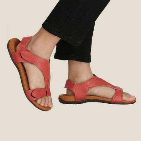 

Homedles Sandals for Women Dressy Summer- Flat Slip on Comfy 2023 New Casual Summer wear Womens Sandals Red