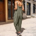 thumbnail image 4 of Baqcunre Jumpsuits for Women Womens Casual Style Loose Overalls Cotton Wide Cut with Pockets Wide Leg Long Pants Jumpsuits for Women Dressy One Piece Jumpsuits for Women, 4 of 5