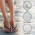 thumbnail image 6 of POLERO Cartoon Pug & Bone Flip Flops for Women Shower Yoga Mat Comfy Footbed Non Slip Summer Beach Sandals, 6 of 7