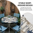 thumbnail image 2 of Blue Gray Spring Floral Round Tablecloth for 36-44 Inch Tables, Fitted Table Cover with Elastic Edge, Vintage Botanical Waterproof Outdoor Table Cloth Protector for Patio Garden Dinner Picnic, 2 of 9