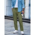 thumbnail image 5 of COOFANDY Men's Casual Cotton Pants Regular Fit Flat Front Expandable Waist Chino Slack Trousers, 5 of 6