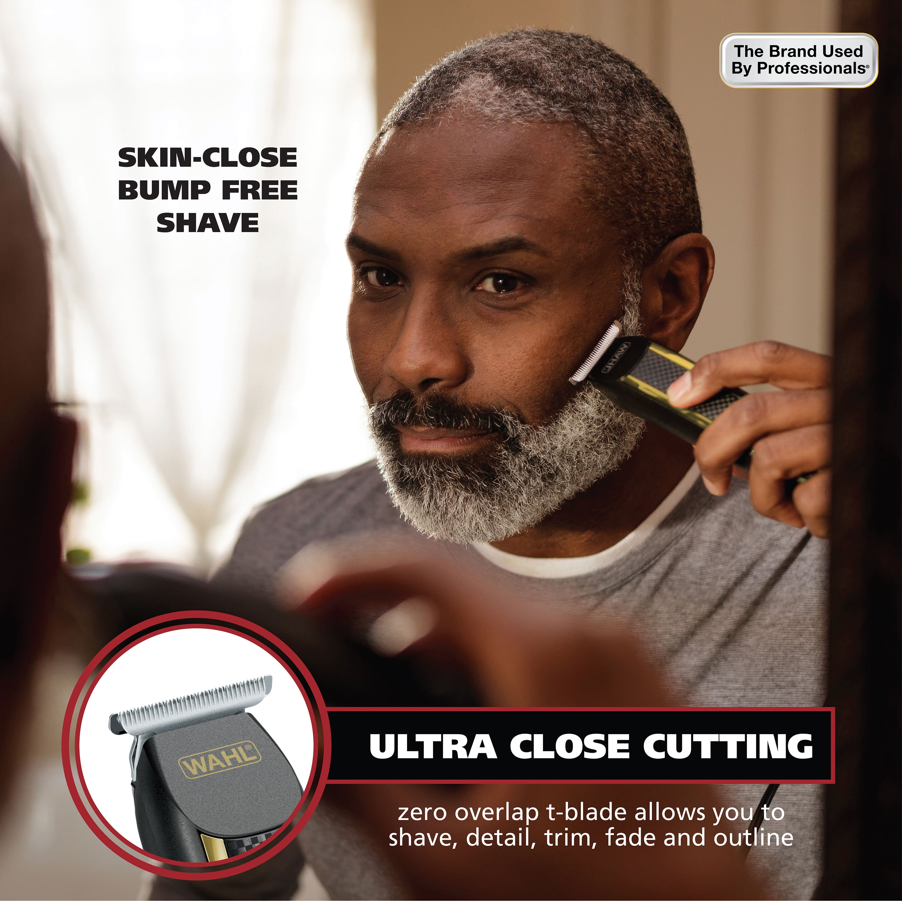 Wahl Edge Pro Corded Trimmer, Ultra-Close T-Blade, Bump-Free Men's Hair Cutting Kit,  9686-300
