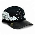 thumbnail image 1 of VAGO WHITE ANGELS Gorra Visera Curva Negra Imitación Piel, 1 of 4