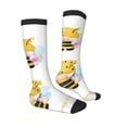 thumbnail image 4 of Lsque Gnomes Honey Bee Printed Crew Socks Men's Women's LightWeight Thin Casual Calf Socks ,Knee High Socks,Cotton Socks, 4 of 9