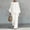 Linen Outfits-108White, variant on Gamivast Two Piece Outfits Womens Linen Boat Neck Batwing Oversized Linen Tops and High Waisted Wide Leg Flowy Linen Pants Breathable Skin Friendly Summer Beach Tropical Holiday Summer Suit
