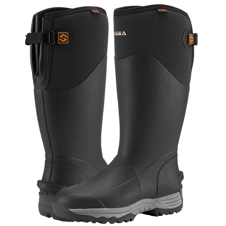 HISEA Rubber Rain Boots for Men Insulated Hunting Boots Waterproof