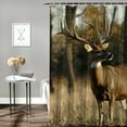 thumbnail image 2 of Patifu Deer Field Trees Shower Curtain Set 100% Polyester with Hooks 36"x72, 2 of 7
