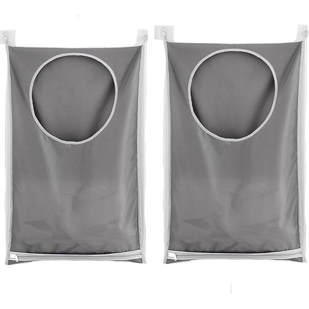 Bolsa de lavandería de 2 piezas, bolsa de almacenamiento de cesto de lavandería de gran capacidad, bolsa de almacenamiento de bolsa de armario de lavandería colgante, para baño, dormitorios y armario JFHHH pequeña