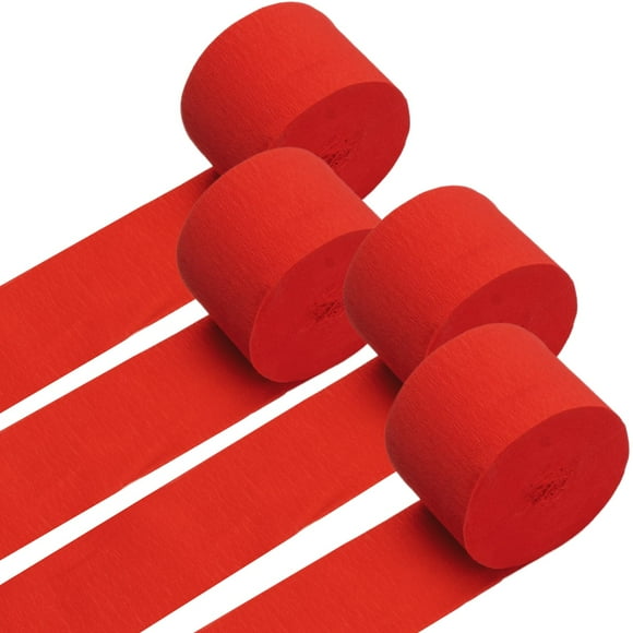 Serpentinas de papel crepé PIGETALE, 4 rollos, 100 m, color rojo, decoración de fiesta