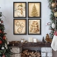 thumbnail image 4 of Hieng Vintage Christmas Wall Decor, Christmas Prints, Retro Christmas Wall Art Decor for Home Bedroom Living Room Office, Christmas Snowman Tree Posters Wall Art Set of 4, Unframed, 4 of 6