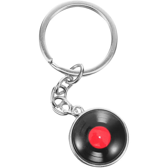 UPOUART Round Vinyl Record Keychain Multi 1Pcs 3.1x1.2x0.2In Zinc Alloy