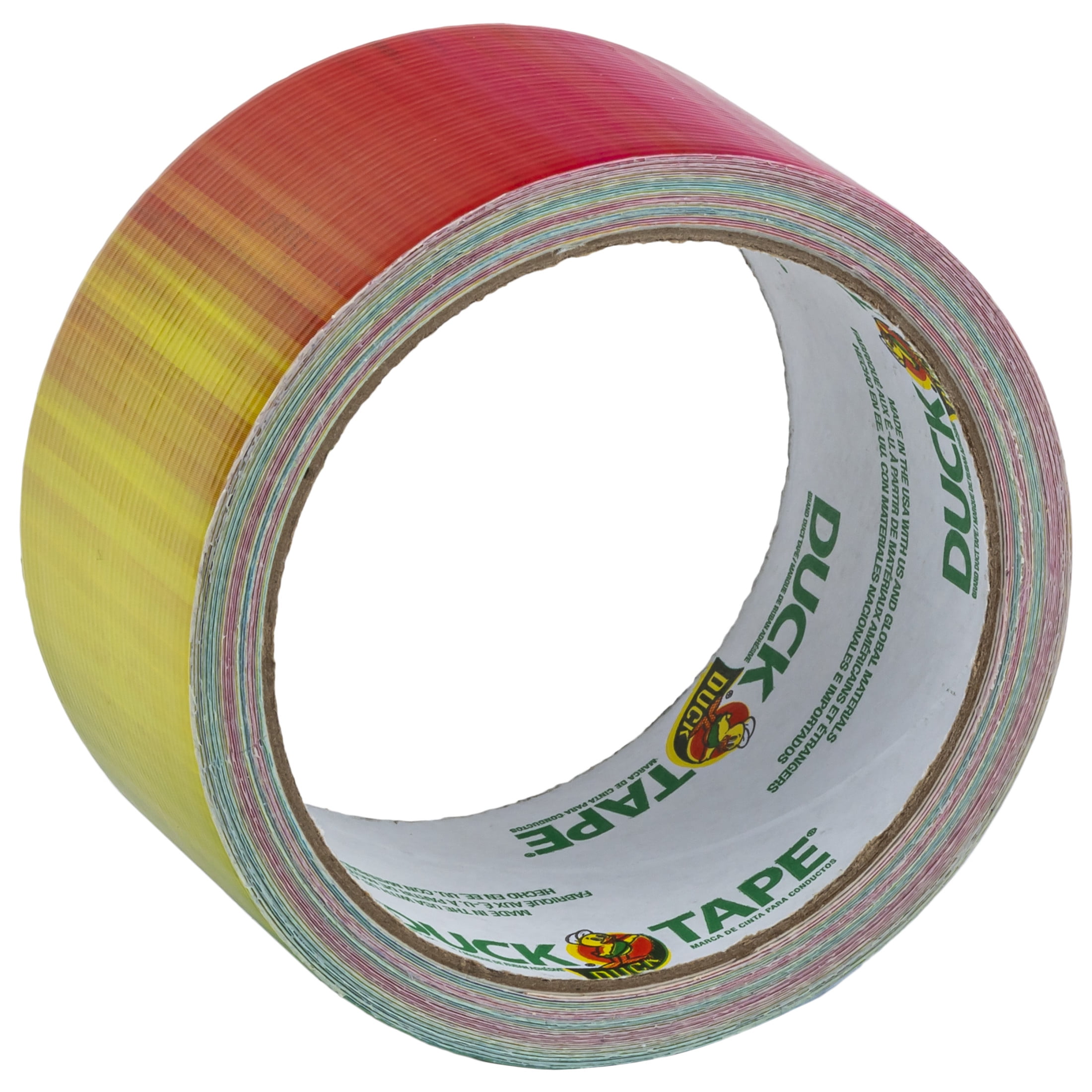 (3 pack) Printed Duck Tape Brand Duct Tape, Ombre Rainbow, 1.88 in. x 10 yd.