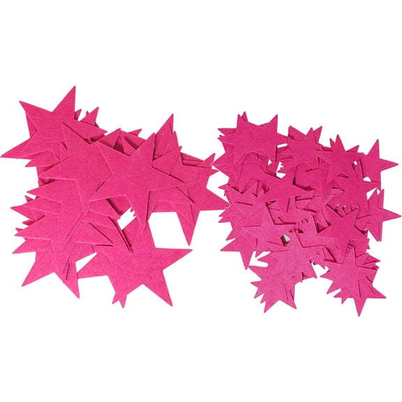 Playfully Ever After 1.5 and 3 inch Combo Size Stiff Felt Stars 46pc (Pink)