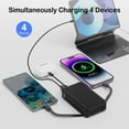 thumbnail image 3 of OWNTECH 10000mAh Portable Charger with Built-in Cable & AC Wall Plug, 4-Output LCD Display, Fast Charging Power Bank, Compatible with iPhone Android Smartwatch, 3 of 7