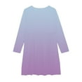 thumbnail image 5 of Odeerbi Toddler Girls Skater Twirl A-Line Dress Long Sleeve Pleated Dancing Dress Spring Fall Gradient Dress Stretchy Twirly Skater School Recital Dress Toddler Clothes Purple, 5 of 5