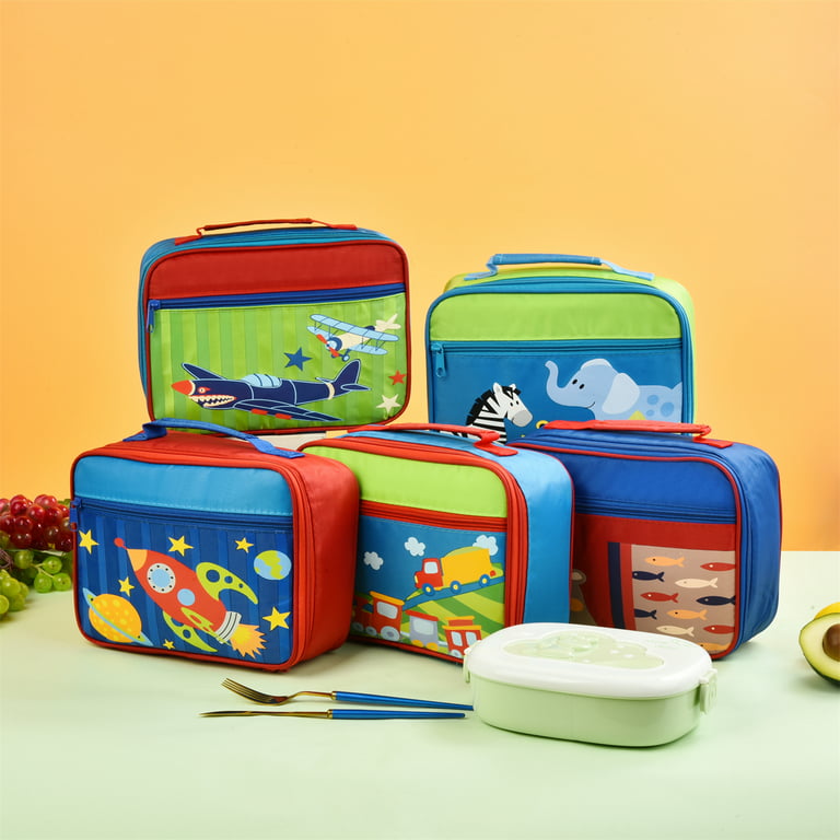 Lunch Box for Kids,Kids Insulated Lunch Bag, Perfect for Preschool, K-6,  Soft Sided Compartments( Train )