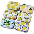thumbnail image 5 of RSACCSKY 8Pcs Metal Hinged Tin Box Container Floral Farmhouse Rustic Mini Portable Small Storage Container Kit with Lid for Home Storage 2.1x1.5x1 Inch (Yellow), 5 of 5