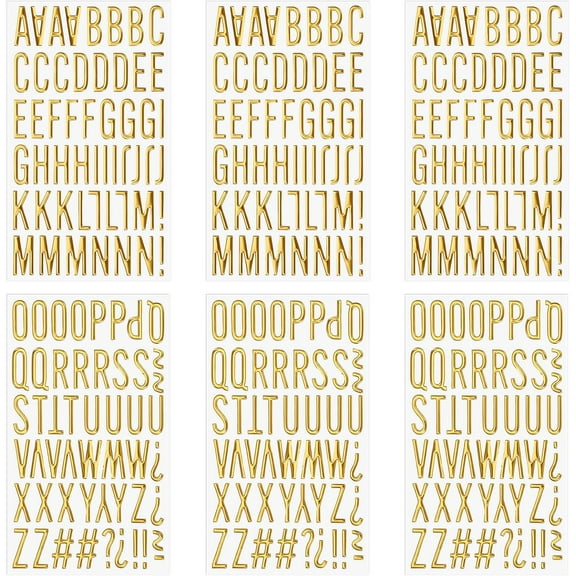 Self-Adhesive Puffy Gold Letter Stickers | Waterproof for Graduation Cap Decor & DIY Crafts(LR 6 Sheets)