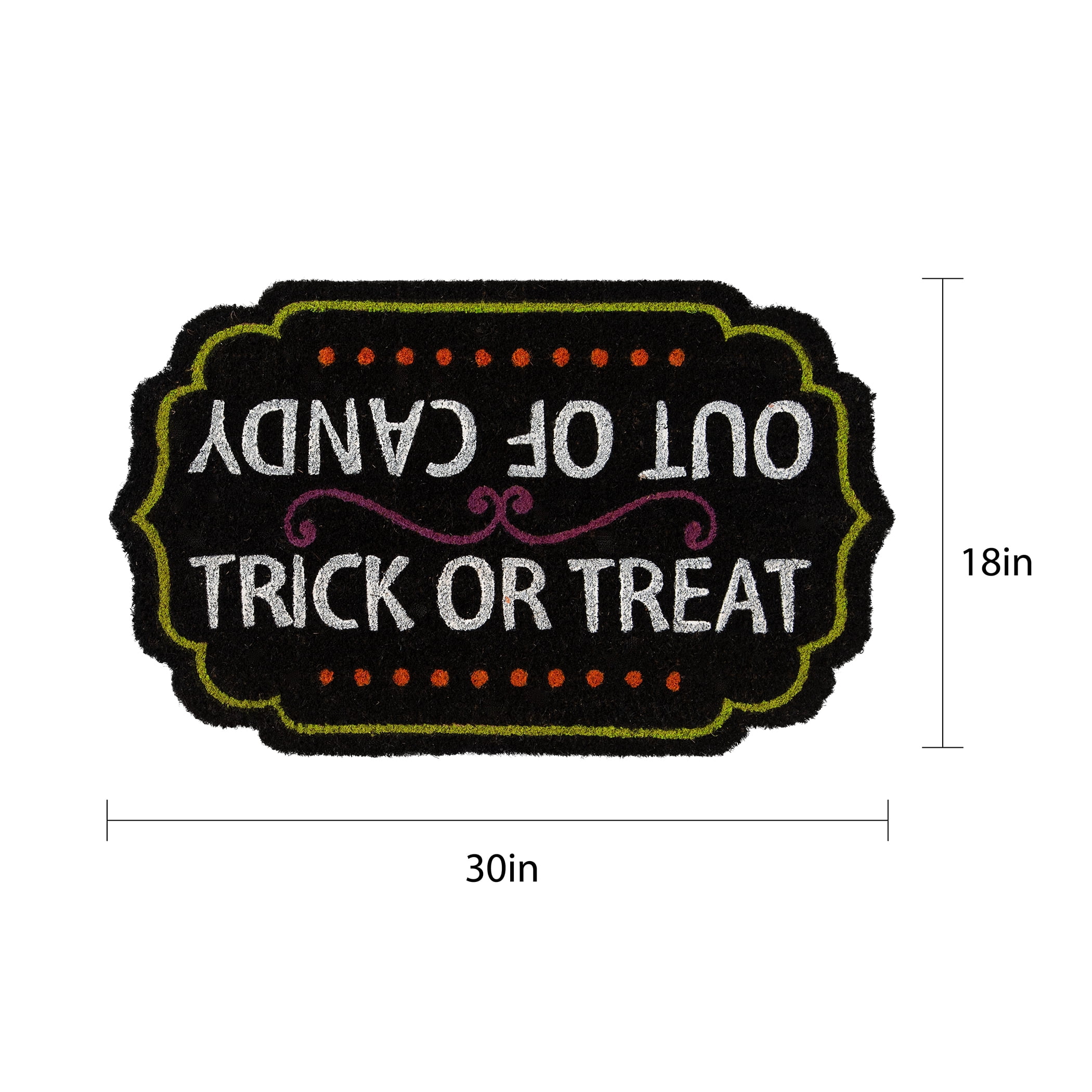 Way to Celebrate Trick or Treat Coir Outdoor Doormat, 18"x30"