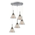 thumbnail image 2 of Woodbridge Lighting Lucia 16" 5-light Steel & Glass Pendant in Bronze, 2 of 2