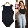 thumbnail image 7 of LANBAOSI Tank Top Bodysuit for Women Sexy Sleeveless Black Backless Tops, Crew Neck Size M, 7 of 7