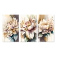 thumbnail image 2 of Designart "Pink and Cream Watercolor Floral I" Floral & Botanical Wall Art Set Of 3 - Floral Pink Canvas Set For Living Room Decor, 2 of 6