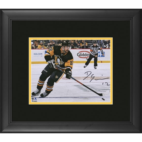 Dominik Simon Pittsburgh Penguins Framed Autographed 8" x 10" Black Jersey Skating Photograph - Fanatics Authentic Certified