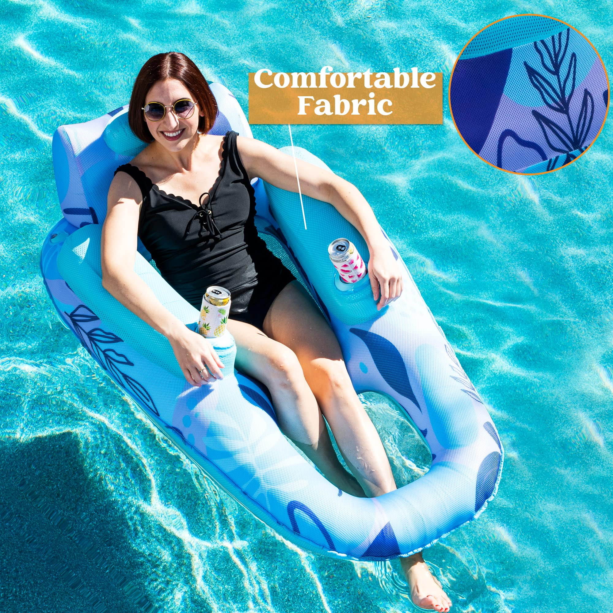 Sloosh Luxury Water Lounge Inflatable Pool Float and Recliner Pool ...