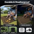 thumbnail image 6 of VUNATE Outdoor Rug with LED Strip Lights 8'x10' Waterproof Reversible Patio Rug Plastic Straw Lightweight Indoor Outdoor Rug for RV Camping Deck Balcony Boho Porch Decor Black and Brown, 6 of 8
