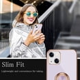 thumbnail image 5 of Compatible with iPhone 14 Case iPhone 13 Case with Ring Holder Silicone Protective Cover Magnetic Kickstand Shockproof Folding iPhone14 Case iPhone13 Case Soft TPU Bumper-Purple, 5 of 16