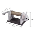 thumbnail image 2 of Leejay 7 Inch Plush Faux Fur Cat Scratching Post with Natural Sisal Rope - Grey Mouse, 2 of 5