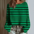 thumbnail image 4 of asdoklhq Christmas Womens Sweatshirt Women's Christmas Printed Casual Round Neck Long Sleeve Pullover Sweater Knit Pullover 2025 Fall Fashion Graphic Crochet Tops Hippie Clothes Green XL, 4 of 6