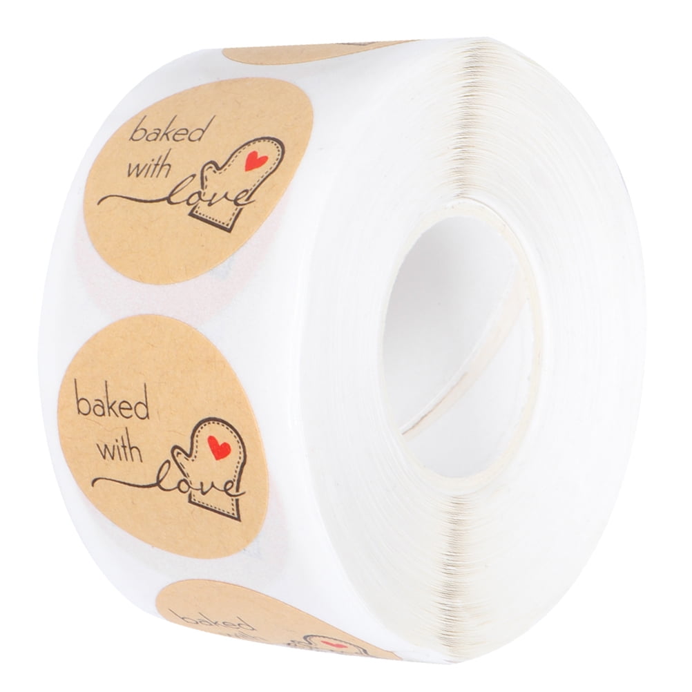 BESTONZON 1 Roll Kraft Paper Sticker Roll Gift Bag Packing Sticker Gift