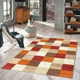thumbnail image 3 of Washable Area Rug - Contemporary Style For Living Room, Bedroom, Kitchen - Machine Washable Rug For Dining Room - Non-Shedding And Easy-Cleaning - Red Orange Cream, 3 of 7