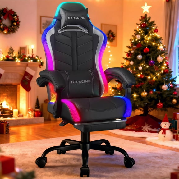 GTRACING GTW500 Lumina Elite LED & Bluetooth Speaker Gaming Chair, Black