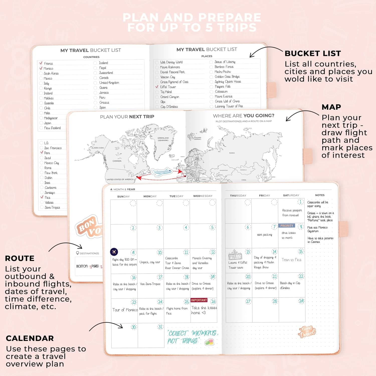 Clever Fox Travel Journal – Vacation Planner with India