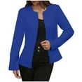 thumbnail image 4 of Tops for Women Long Sleeved Blazer Jacket Solid Color Cardigan Jacket,Women's Long Sleeve Tops Blue XL, 4 of 6
