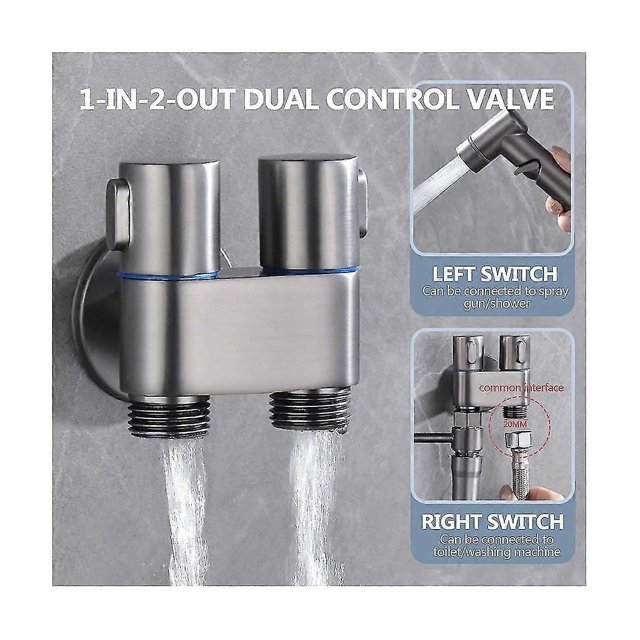 Mini Multi-Function Faucet Brass 1 Into 2 Out Dual Control Washing Machine Chrome Tap for Washing M