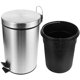 thumbnail image 1 of Cubo de basura de acero inoxidable para sala de estar, contenedor de basura metálico con tapa para oficina (5 l), 1 of 6