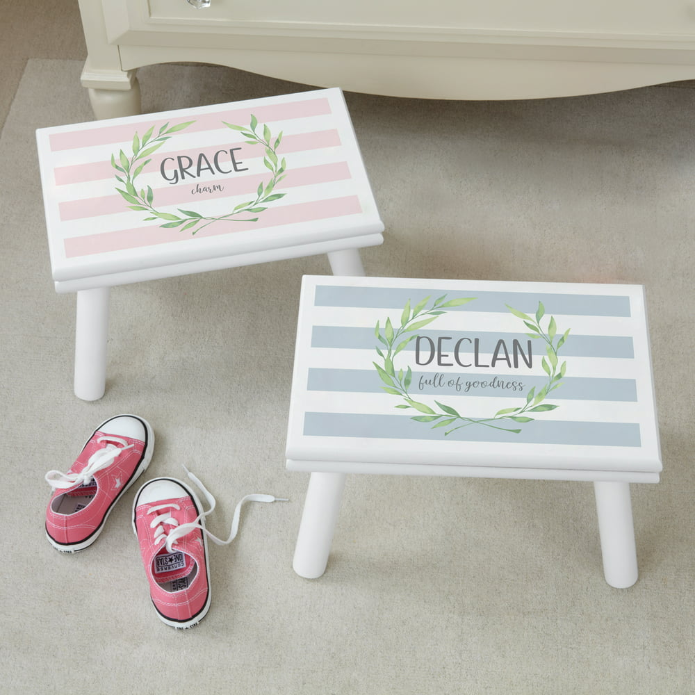 Personalized Baby Name Meaning Step Stool Available in Pink or Blue