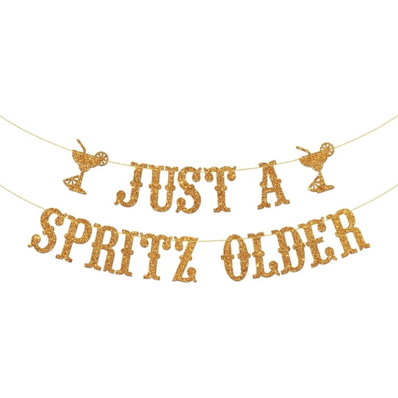 Spritz Party Decor Banner - Just a Spritz Older Banner, Lemon Citrus Birthday Party Decor, Lemon Spritz Theme Party Decorations Orange Glitter