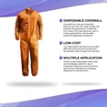 thumbnail image 4 of Disposable Coveralls for Men and Women Medium. Orange Hazmat Suits Disposable PP + PE 40 GSM. Medical Protective Suit Disposable with Open Wrists, Ankles, Front Zipper, No Pocket, 4 of 8
