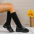 thumbnail image 6 of Wavsuf Combat Boots for Women Mid Calf Low Heel Winter Chunky Black Shoes Size 41, 6 of 9
