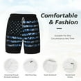 thumbnail image 5 of Gaeub Navy Camouflage American Flag Mens Swim Trunks Stretch Beach Shorts Quick Dry for Men Swim Shorts Swimwear with Pockets- Large, 5 of 9