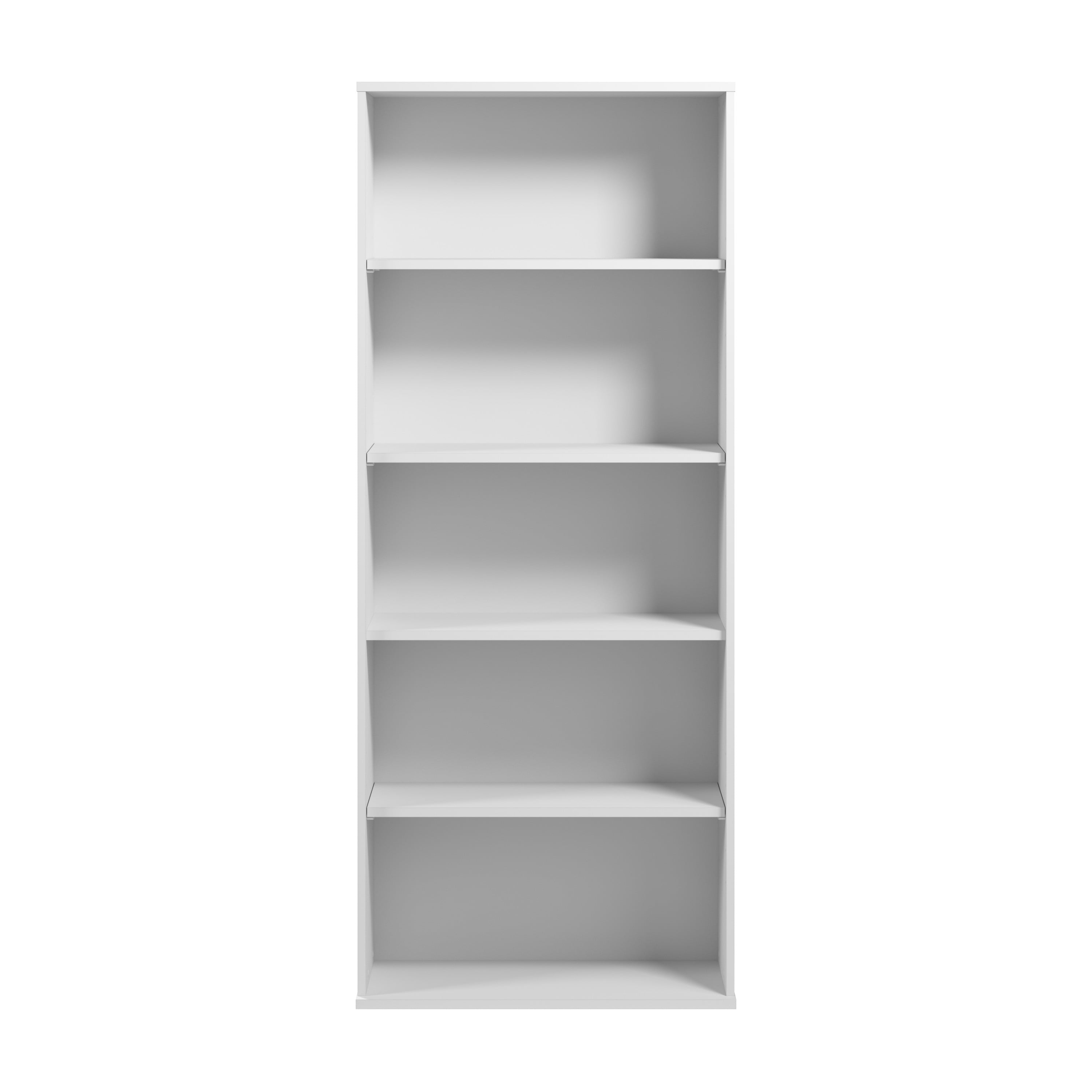 Bush Business Furniture Hustle Tall 5 Shelf Bookcase in White