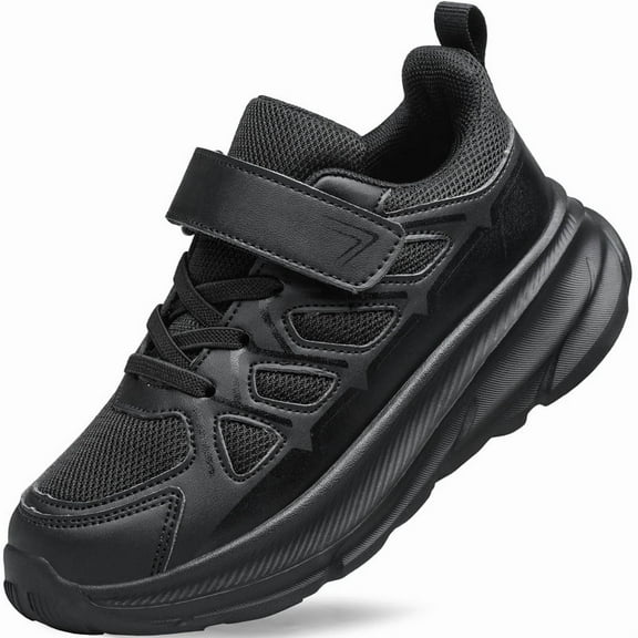 vibdiv Boys Girls Shoes Kids Sneakers Unisex Breathable Running Lightweight Shoes All Black Toddler Size 7